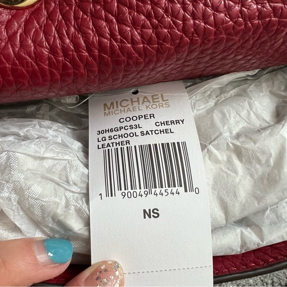 Michael Kors cooper satchel bag NWT cherry red or black - Picture 11 of 15
